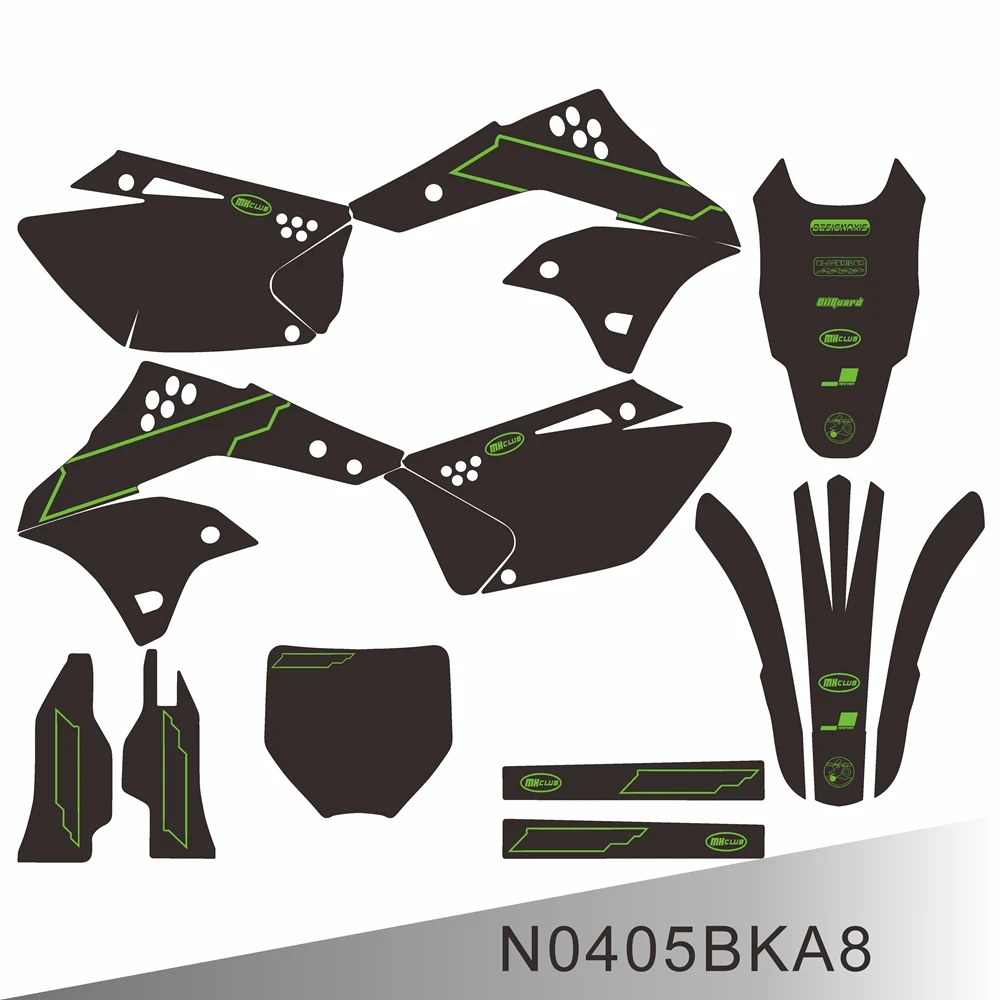 For Kawasaki KX 250F KXF 250 2006 2007 2008 Full Graphics Decals Stickers Motorcycle Background Custom Number Name N0405BKA