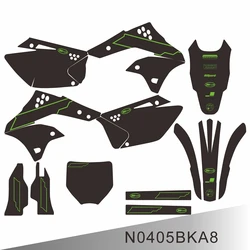 For Kawasaki KX 250F KXF 250 2006 2007 2008 Full Graphics Decals Stickers Motorcycle Background Custom Number Name N0405BKA