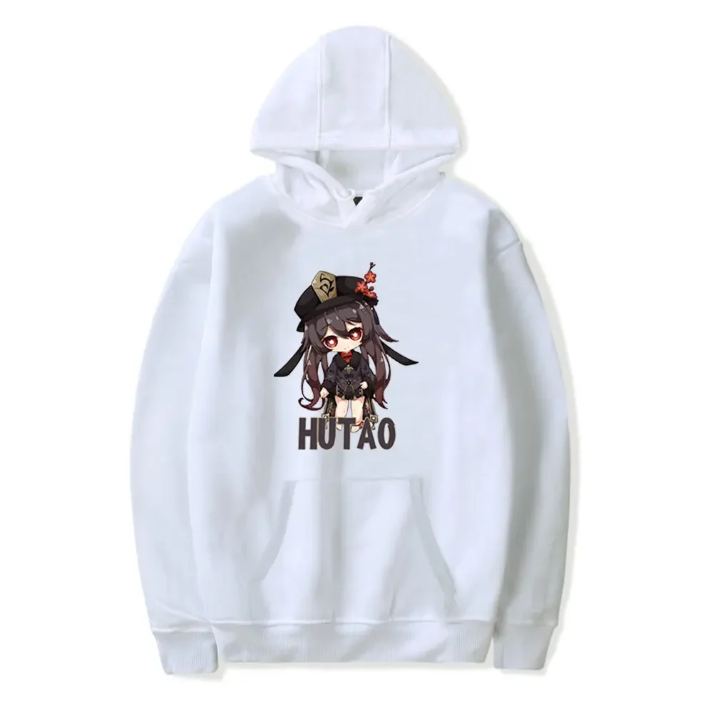 Hot Game Print Hoodie Genshin Impact Hutao Graphics Bluza z długim rękawem Harajuku Unisex Streetwear Pullovers Bluzy damskie