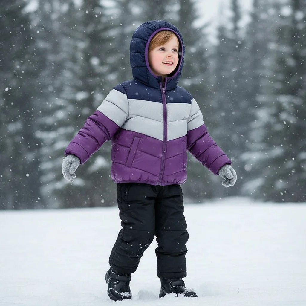 

Kids Thermal Hooded Coat Winter Lightweight Thicken Jacket Children Boys Girls Windproof Zipper Outerwear Skiing Clothes