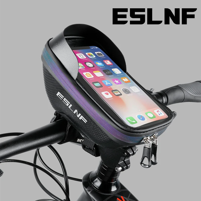 ESLNF Hard Shell Phone Bag Cycling Bag Handlebar Bag Waterproof Large Capacity Touchscreen Compatible Bicycle Accessories