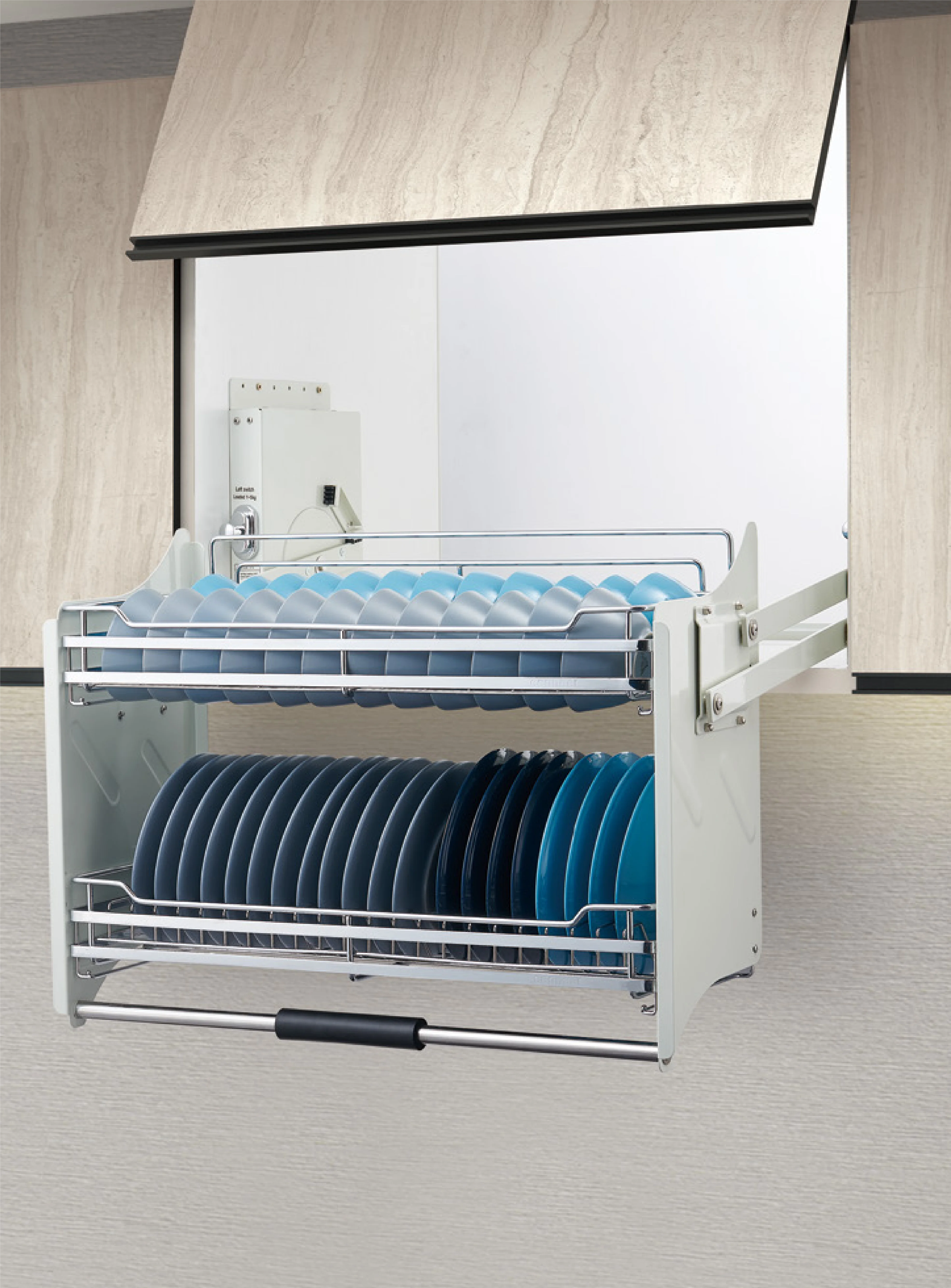 جديد خزانة مطبخ من الفولاذ المقاوم للصدأ سحب للأسفل رفوف مصعد رفع سلة قابلة للسحب تخزين خزانة المطبخ #5