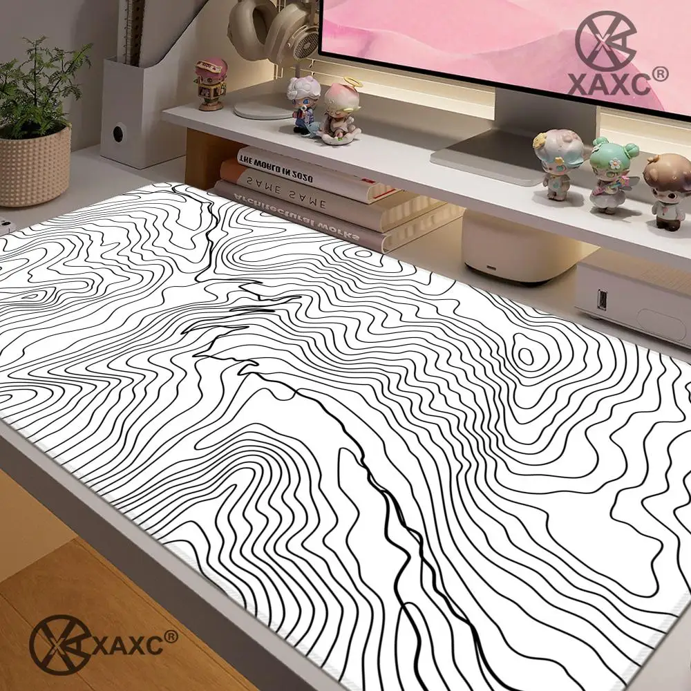 Black and White XAXC Mouse Pad large keyboard mouse desk pad non-slip rubber gaming mouse pad laptop mouse carpet