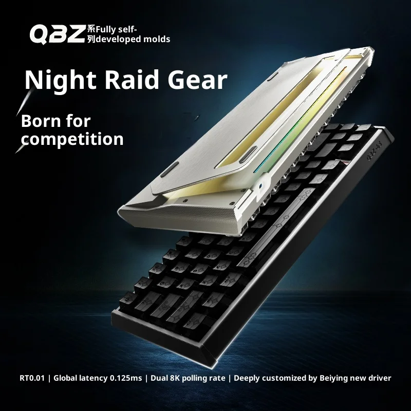 IPI QBZ Magnetische Tastatur, kabelgebunden, Aluminium, Dual 8k, RT0,01 mm, 0,125 ms, mechanische E-Sport-Gaming-Tastatur für FPS SOCD Vorverkauf