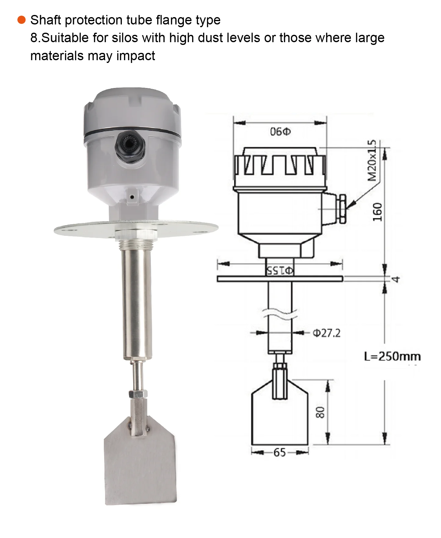 Rotation Resistance Level Switch Control Sensor Cement Level Meter High Temperature Dust Explosion-proof Alarm Small