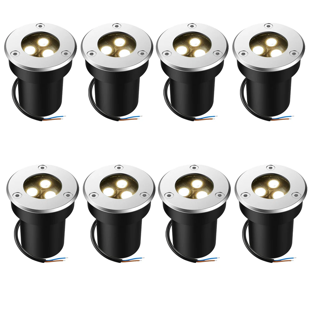 Underground Lamp 6W LED Buried Light Waterproof Warm White Outdoor In Ground Light Landscape Lighting for Garden Path Step Deck