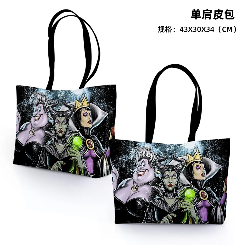 Disney Maleficent 0081 Anime borse a tracolla personalizzate PU Cartoon Shopping Bag Casual Tote Storage Handbag regalo Unisex