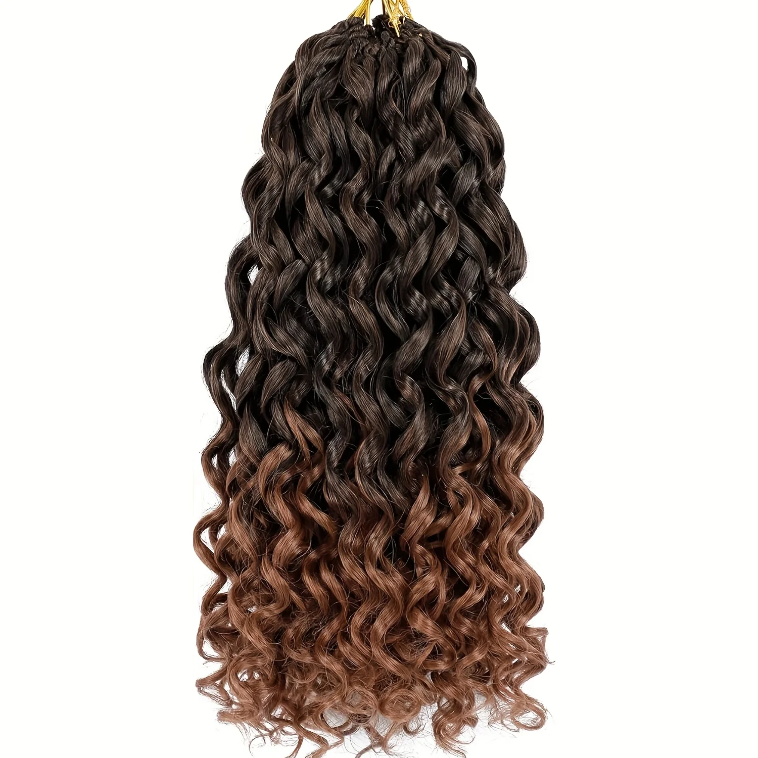 3 عبوات من وصلات الشعر الكروشيه GoGo Curl مقاس 10 بوصات، وضفائر صندوقية مسبقة الحلقات، وتجعيدات أفريقية صناعية بموجة المحيط، وألياف تتحمل درجات الحرارة العالية