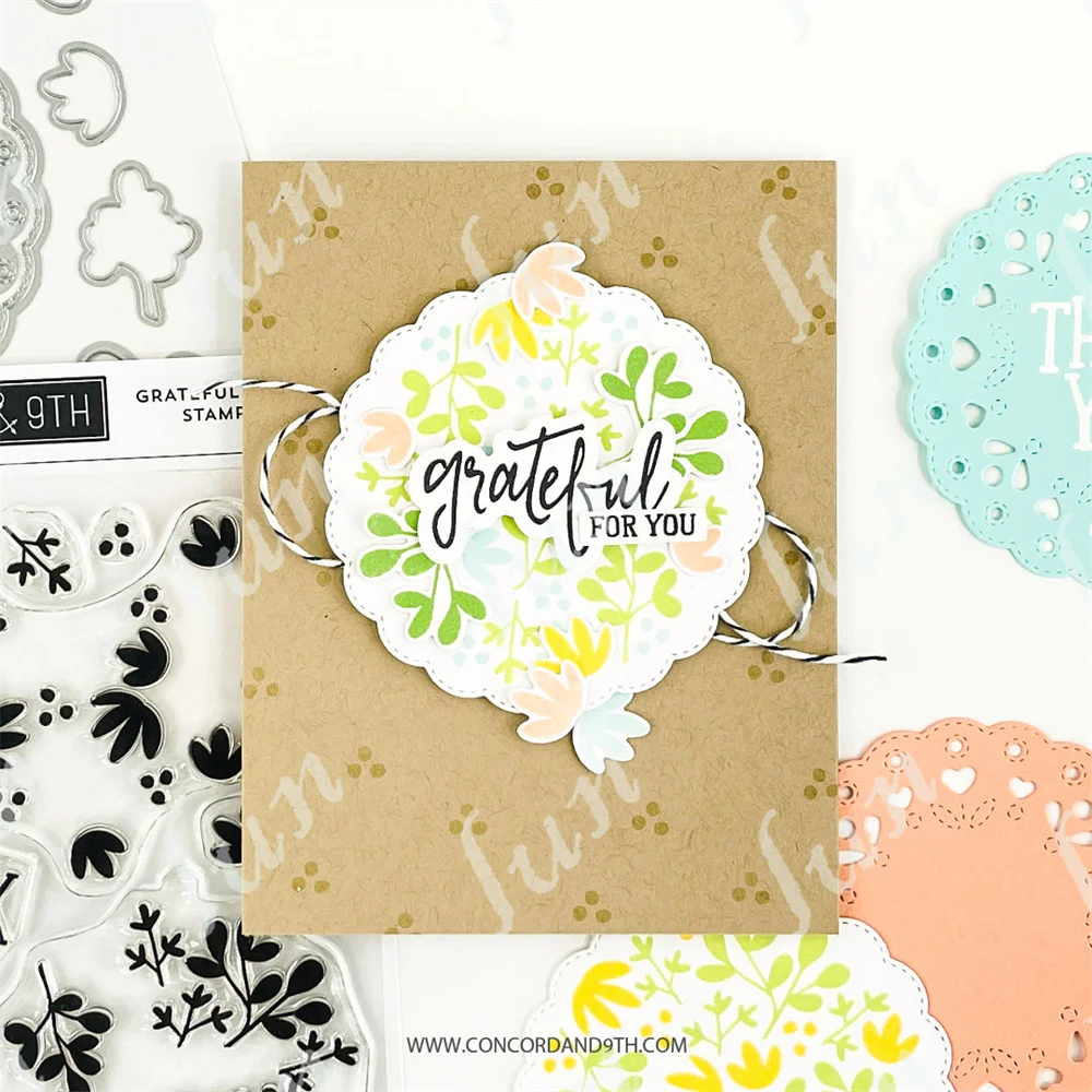 Friendship Garden Grateful Blooms Simply You Stitched Vines Card Front Dies and Stamps Set Diy Paper Cards Scrapbook Diary Decor