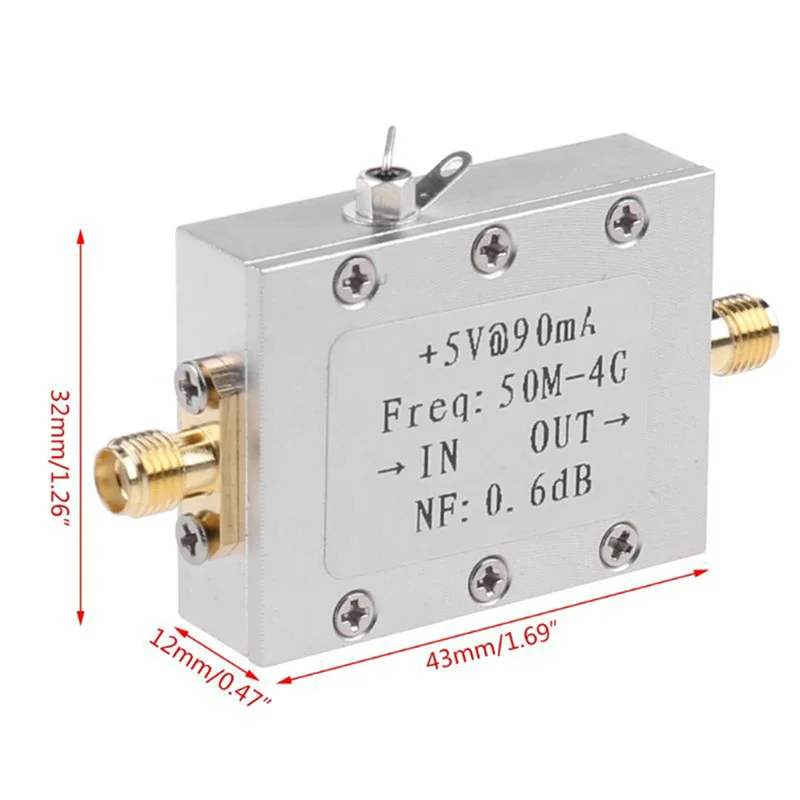 Amplificatore RF amplificatore RF a basso rumore scheda modulo radioamatoriale LNA 50M-4GHz NF = 0.6DB