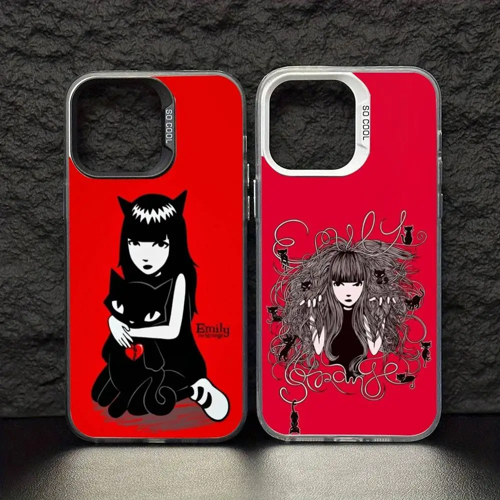 

E-Emily The Strange Phone Case For iPhone 17 16 15 14 13 12 11 Pro Max Plus Silver Matte Black Cover