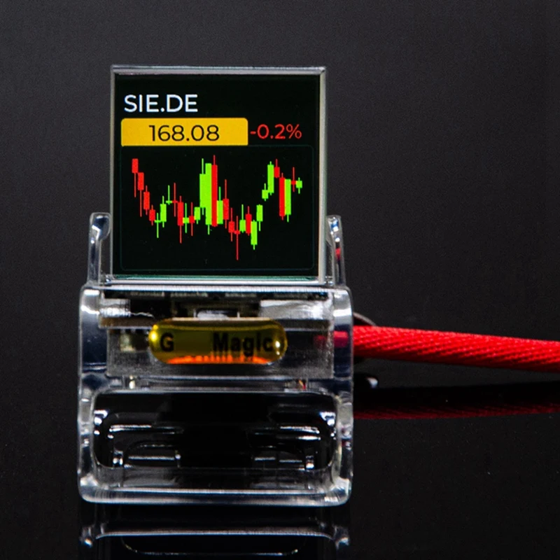 Bitcoin Stock Ticker Monitor Weather Digital Display Clock Personalized GIF Picture Playback Built-In Gyro Sensor Clock A