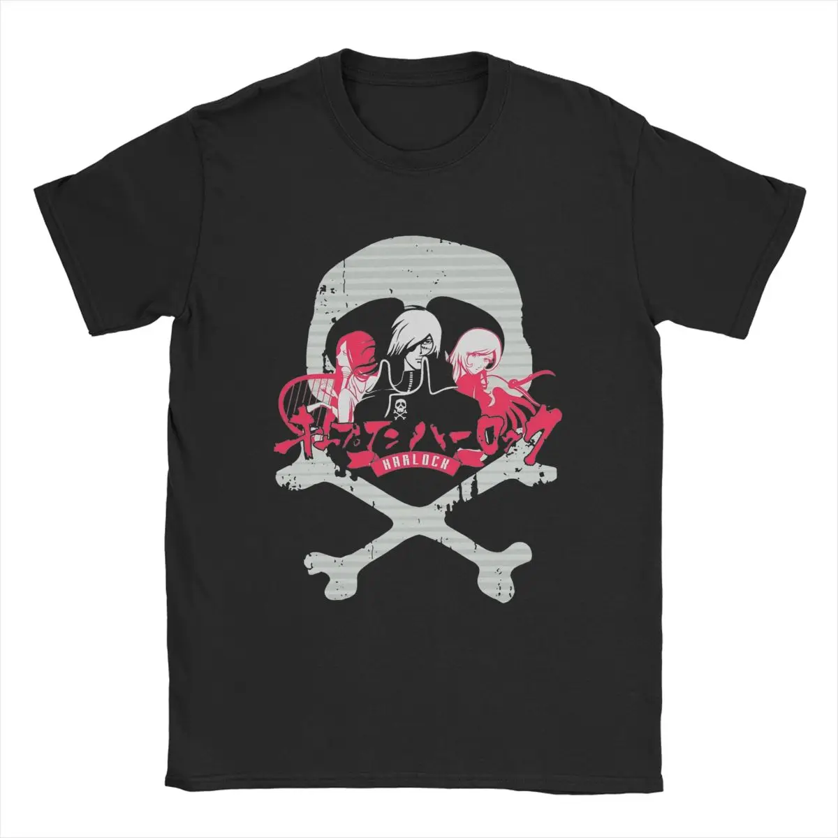 Space Pirate Captain Harlock Albator T Shirts Men Cotton Novelty T-Shirt Crew Neck Tees Short Sleeve Clothes Plus Size