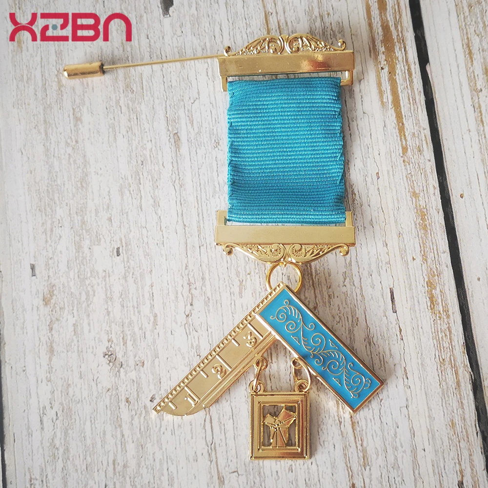 Masonic Lapel Pins Badge Mason Freemason Retro Brooch Freemasonary Member Ribbon Of Honor Ruler Suit Accessories Zinc Alloy