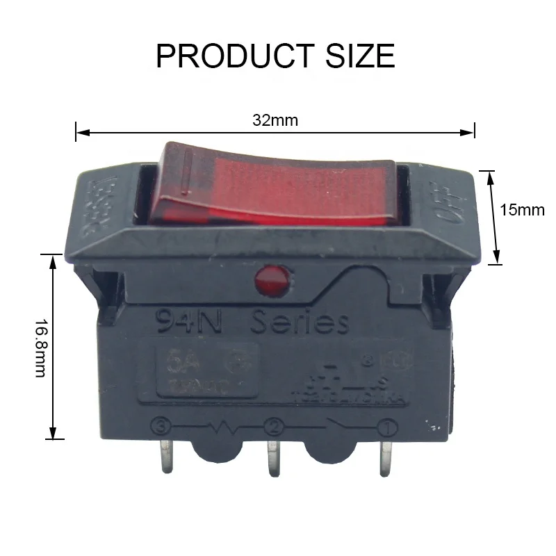 Kuoyuh 94N series 5A thermal overload protector switch electronic miniature circuit breakers switch