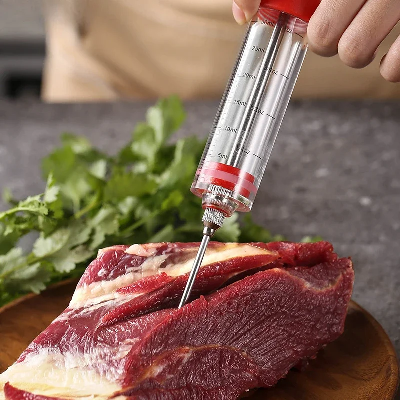 Meat Injector Syringe With 3 Marinade Injector Needles for BBQ Grill Turkey Maker Kit Marinade Flavor Injector