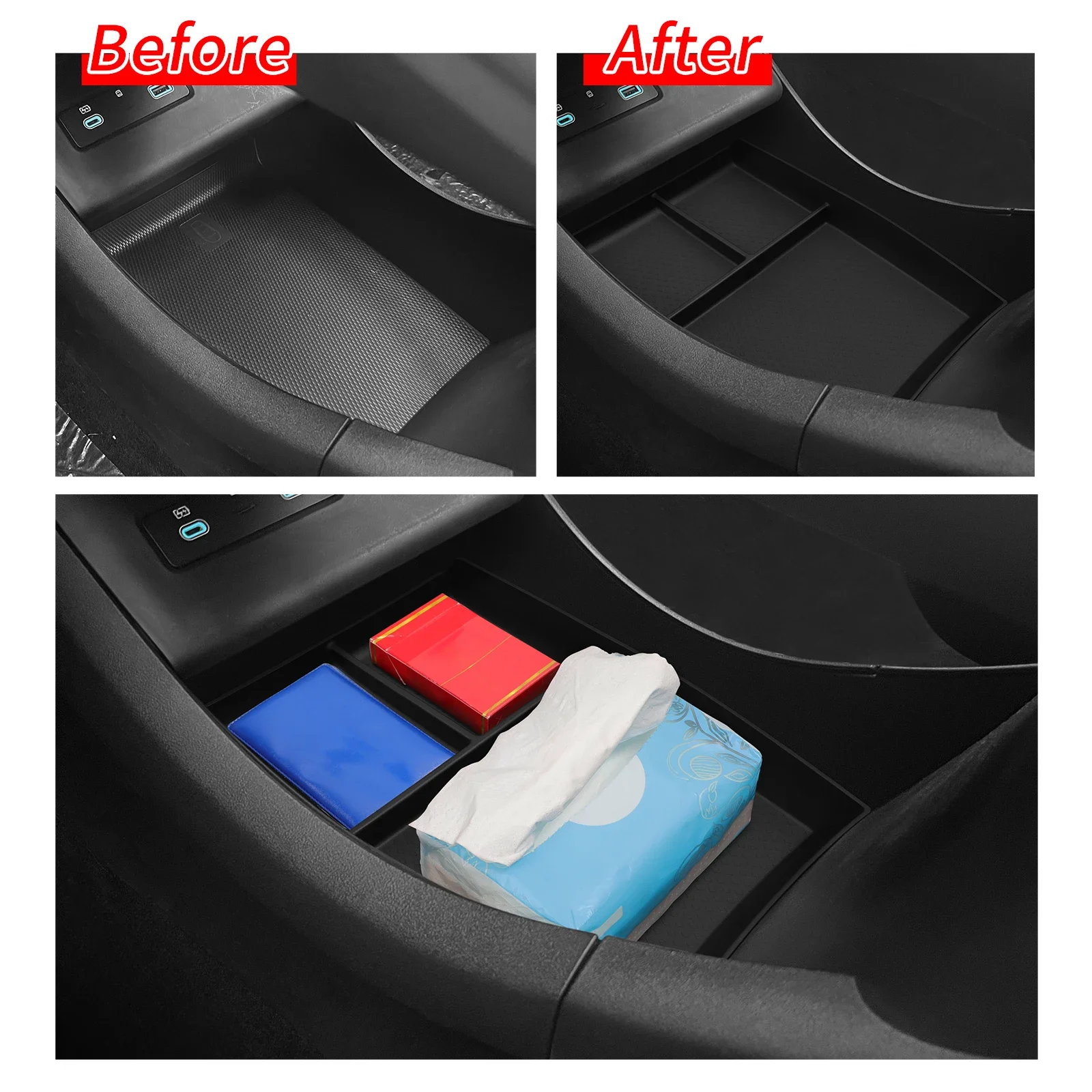 Left Drive for BYD Sealion 6 (HaiShi 06) EV/DMi 2025-2026 Center Control Lower Layer Storage Box TPE Car Tray Accessories