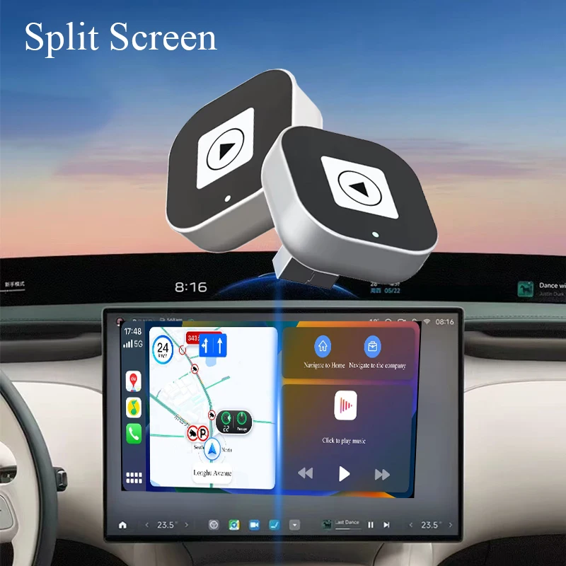 

Адаптер Gallop Sprite 2-в-1 для CarPlay и Android Auto (проводной и беспроводной), донгл Plug and Play, смарт-бокс с ИИ для Toyota, Volvo, VW, Peugeot