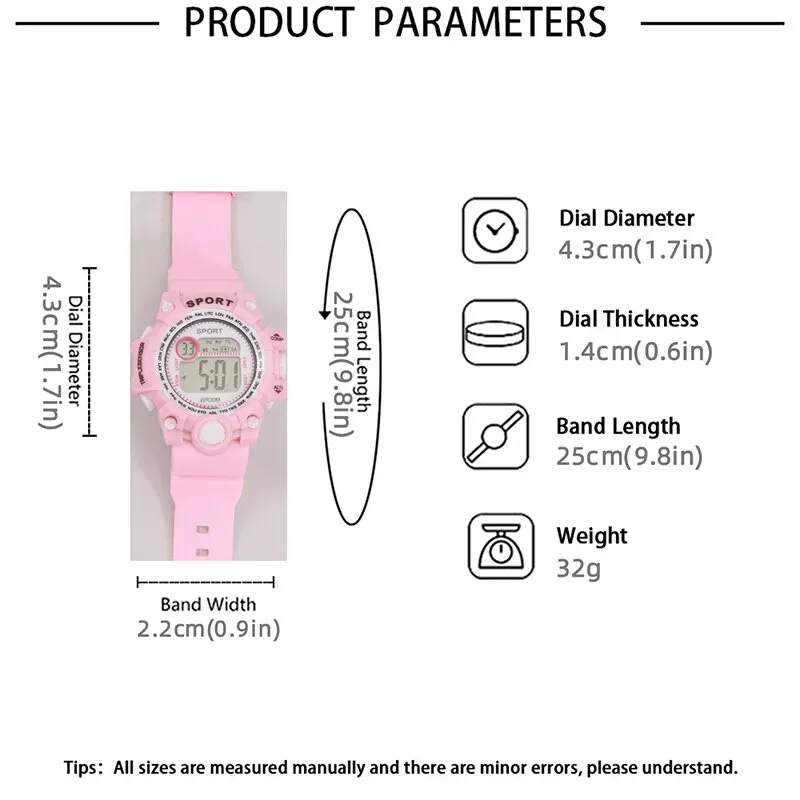 Girls Kids Children Student Pink Women Lady Clock Calendar Silica Gel Cartoon Pig Bracelet Quartz Wrist Watch