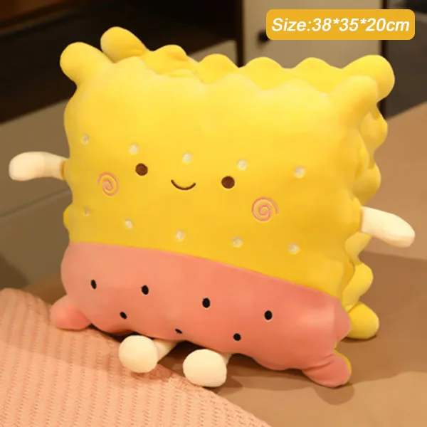 Koekjes Schattig Knuffelkussen Pluche Gevuld Anime Karakter Gevuld Kussen Collectie Voor Thuiskantoor