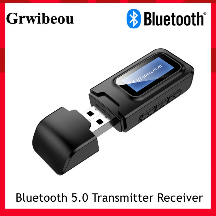 USB Bluetooth 5.0 Audio Receiver Transmitter 3.5mm AUX Jack RCA Wireless Adapter Driver-Free USB Dongle For TV Car PC Headphone