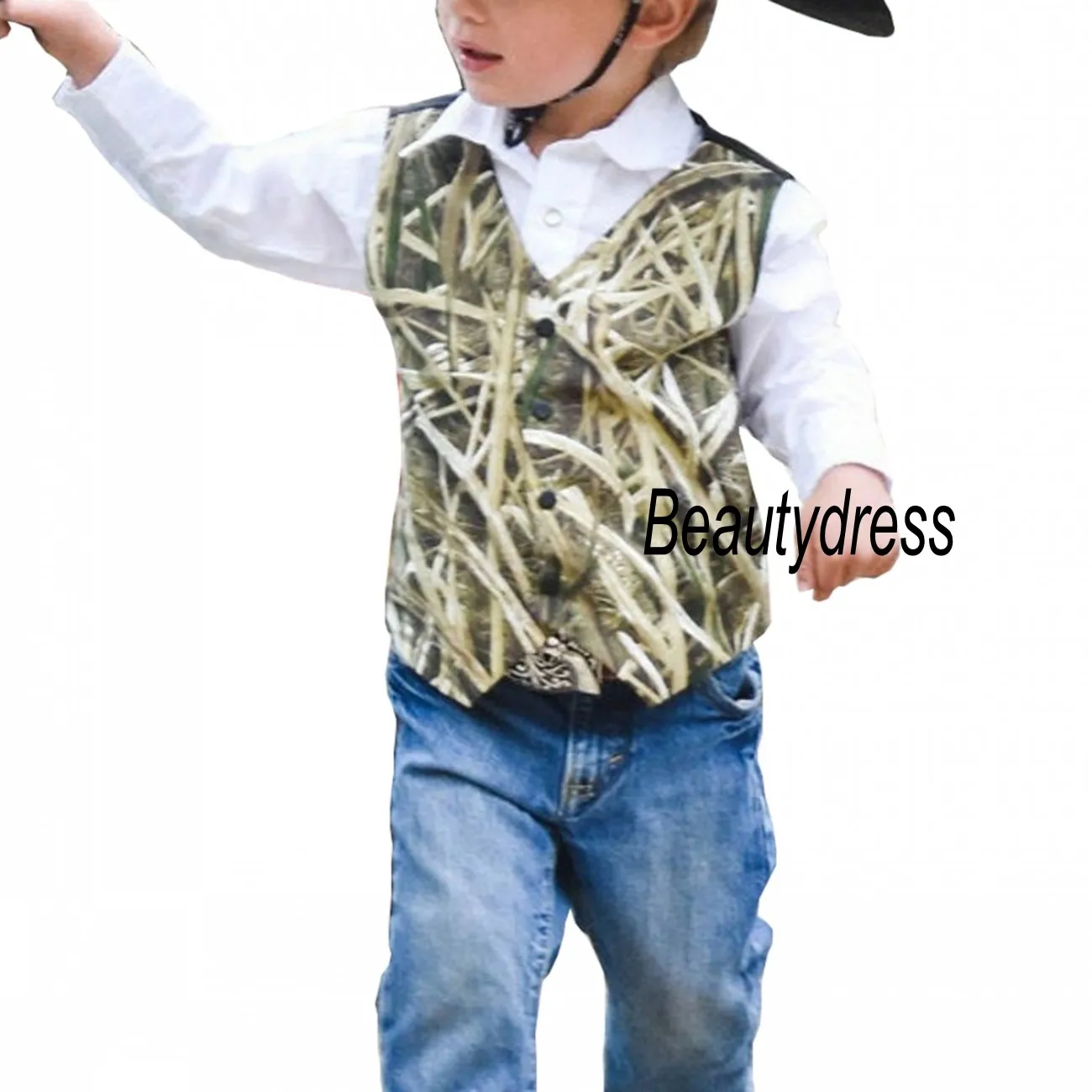 

Boys Camo Vests For Country Style Wedding Tuxedos Button Toddler Kids Birthday Party Ring Bearer