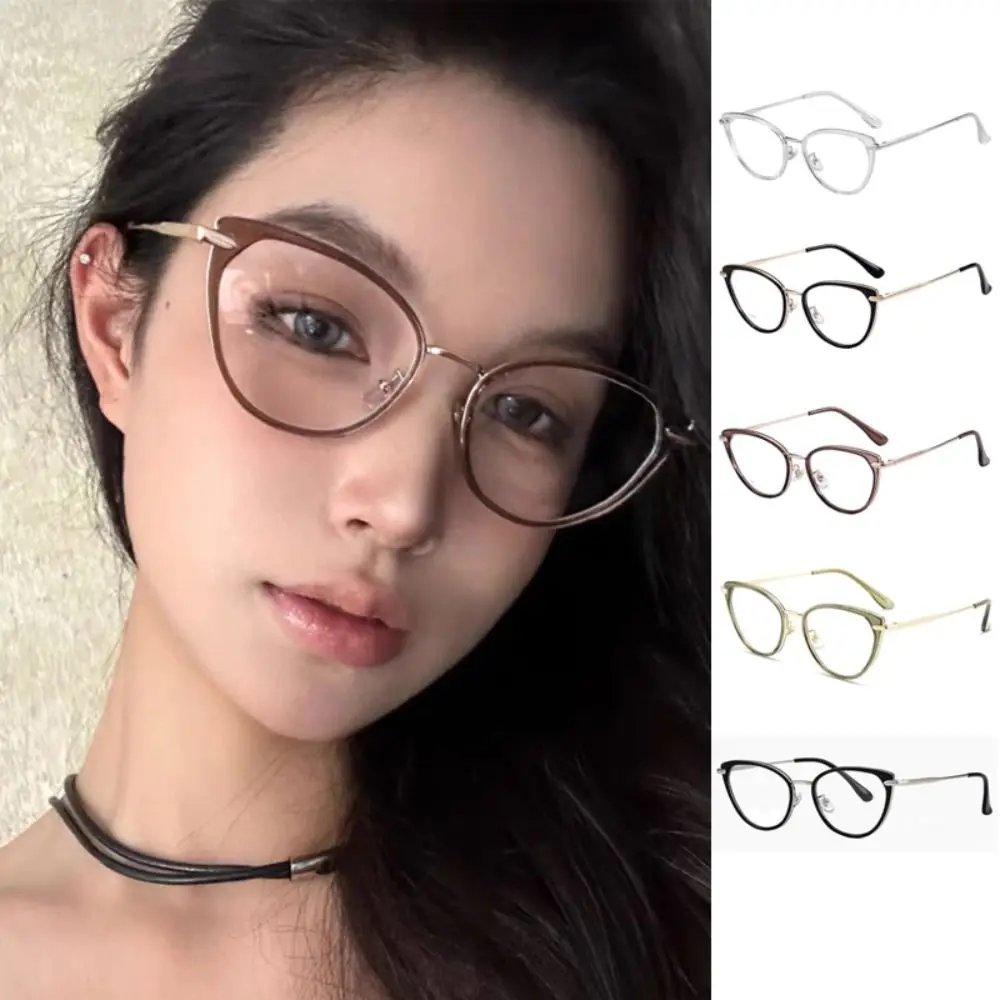

New Fashion Anti Blue Light Glasses Retro Women Men Cat Eyes Glasses Anti Radiation High-end Metal Frames Eyewear