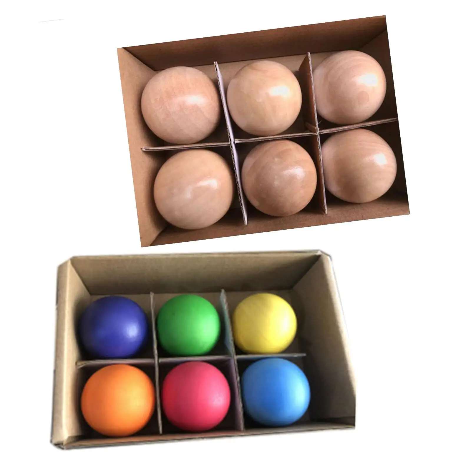 

6 Pieces Montessori Toys Wooden Balls Toddlers Baby Grasping for Motor Skills Handcraft Wooden Toys Ball Track Creativity