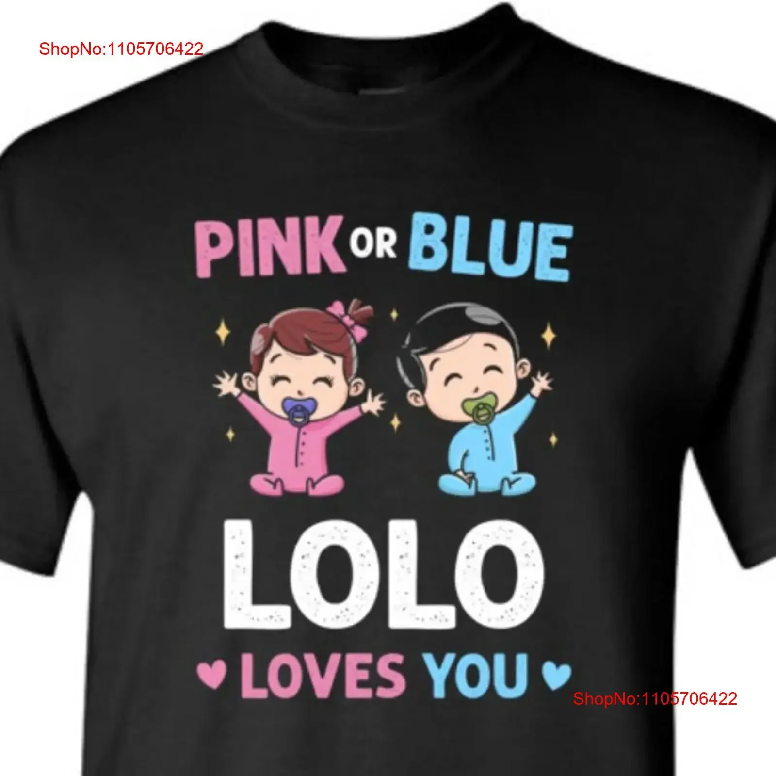 Футболка Pink or Blue Lolo Loves You для мужчин: на Рождество, День рождения, День отца, для малышей, для дедушки, для объявления о беременности, для определения пола ребенка