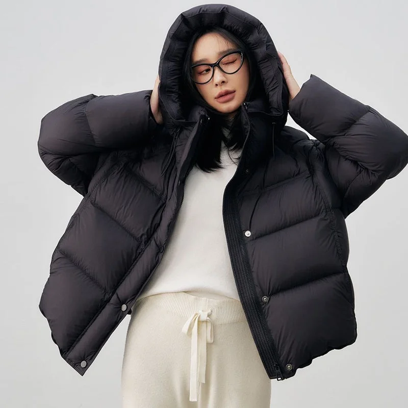 Winter Neue Damen Dicke Warme Weiße Ente Unten Mit Kapuze DownJacket2025