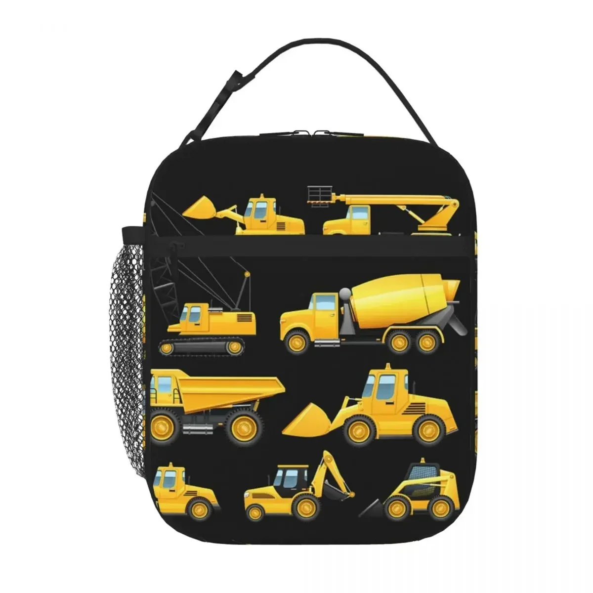 

Construction Truck Excavator Insulated Lunch Bags Resuable Picnic Bags Thermal Cooler Lunch Box Lunch Tote for Woman Kids School