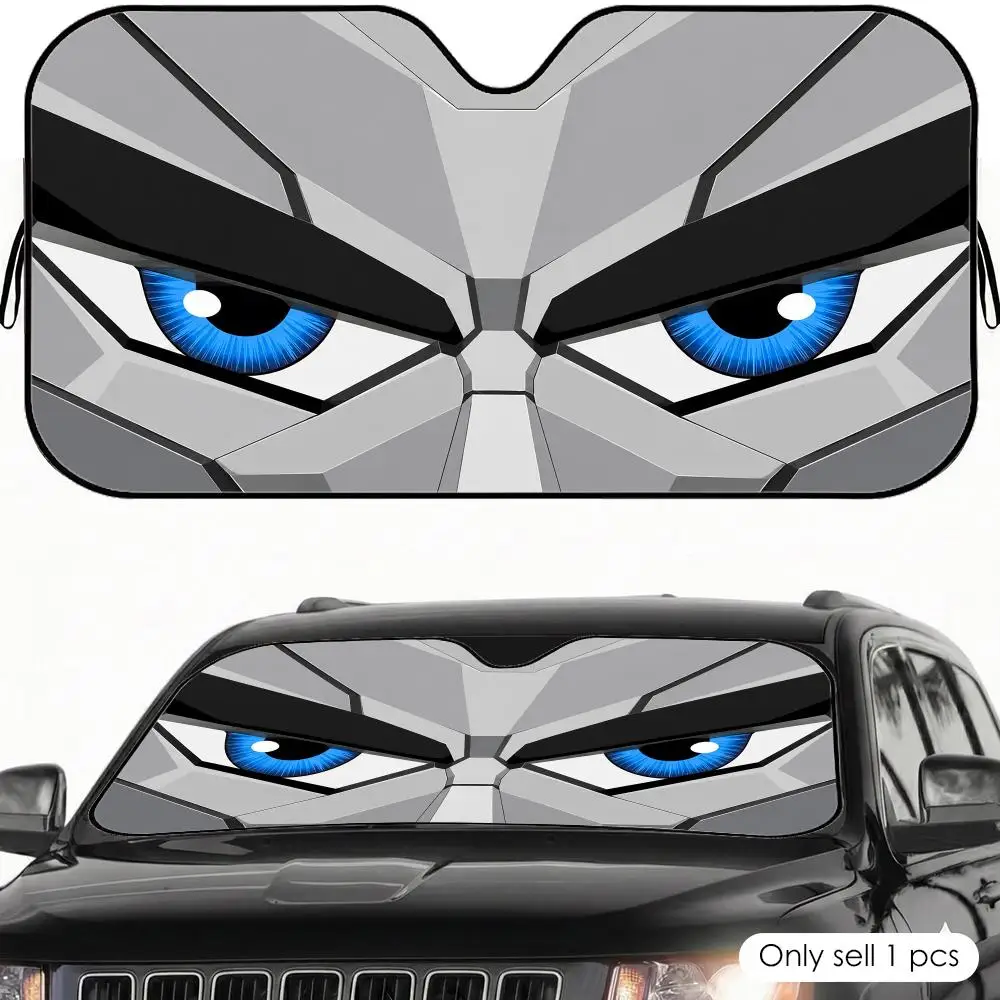 Cold gray-blue eyes Sun Visor Car Sun Shade Front Windshield Coverings Blocker Auto Protector Window Visor Screen Cover