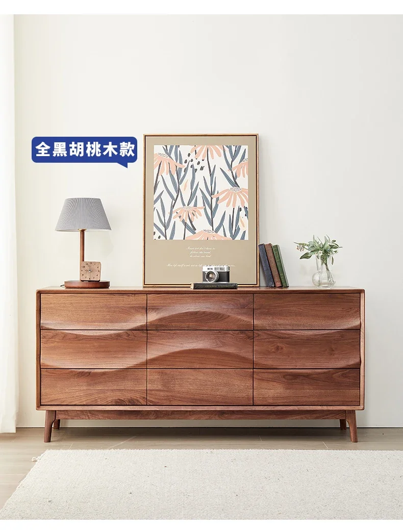 

Шкаф из массива дерева с девятью ящиками, вишневое дерево, шкаф для хранения в спальне, черный орех, шкаф для хранения в гостиной