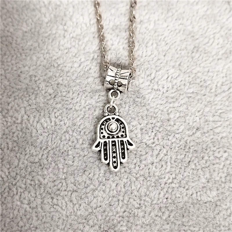 Vintage Hamsa Hand of Fatima Charm Pendant Necklace For Women Girls Necklaces Party Jewelry e103