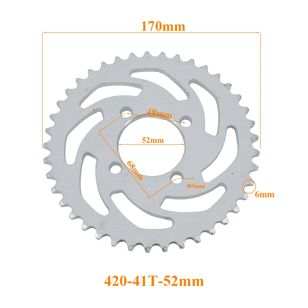 420 Chains 37T/41T/42T/48T/50T/60T Teeth Motorcycle Chain Sprockets Rear Back Sprocket Cog For 110cc 125cc 140cc Dirt Pit Bike