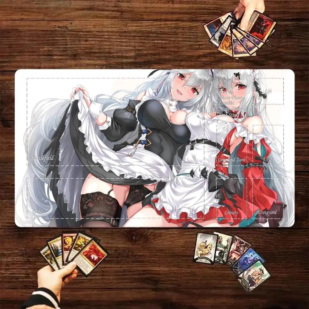 

Magic Card Gaming Mat with zone Sexy big-chested witch anime mtg playmat desk mat Commander Playmat suitable for game gathering