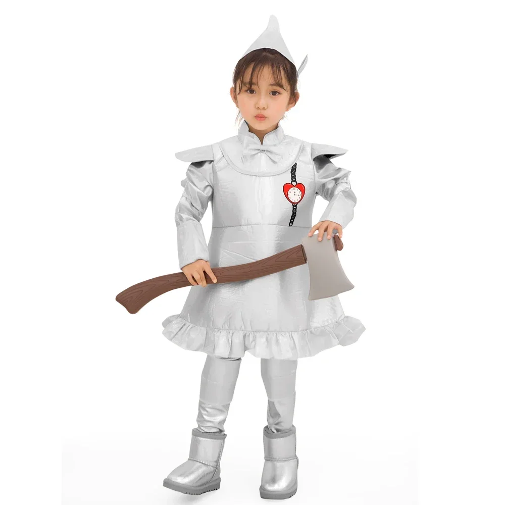 Movie The Tin Man Costume Cosplay Girls Children Halloween Carnival Kids Fantasia Cosplay Suit