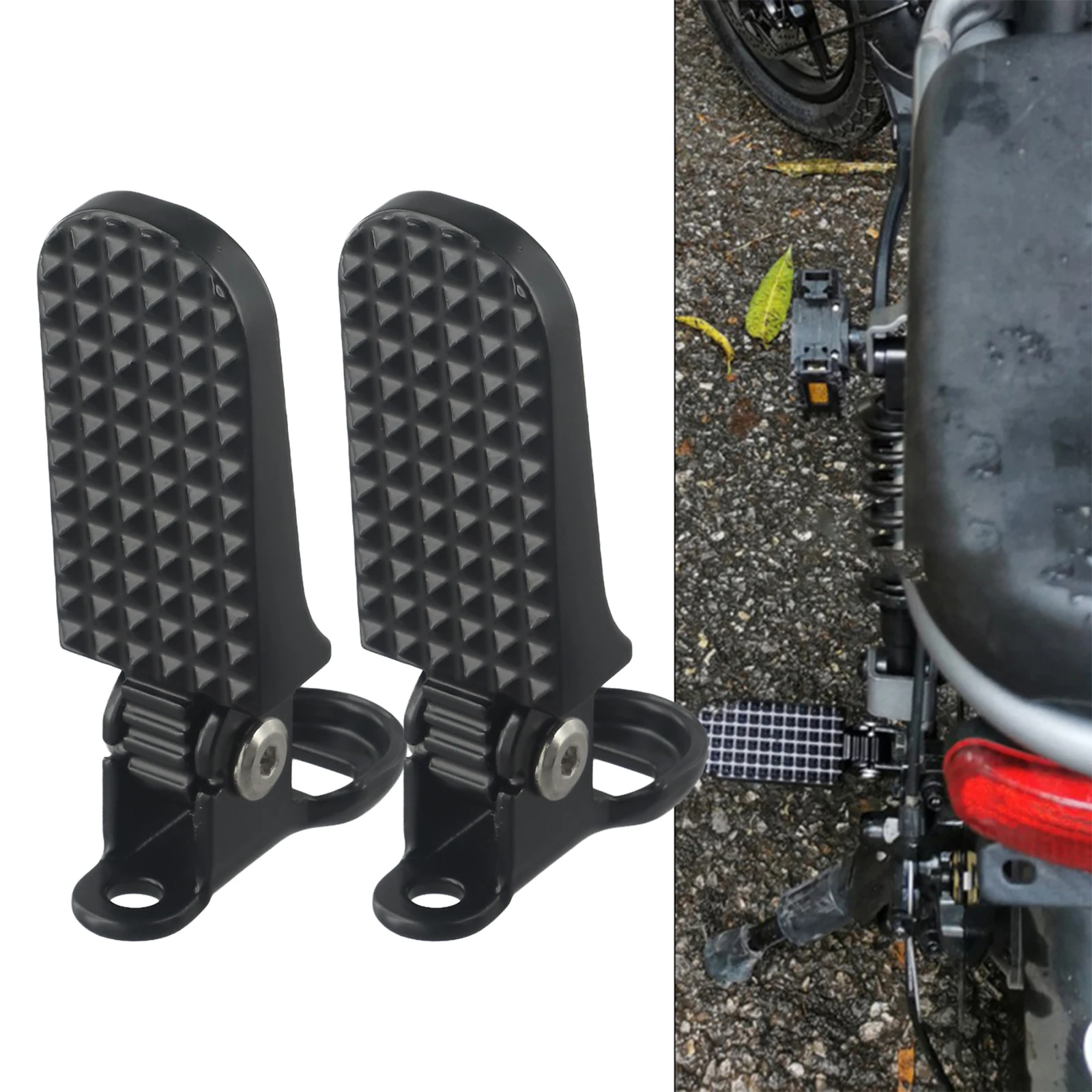 2 Pieces Bicycle Rear Foot Rest Footpeg Non-slip Pedal Stand For Mountain Bike Motorcycle Cycling Replacement Accessories