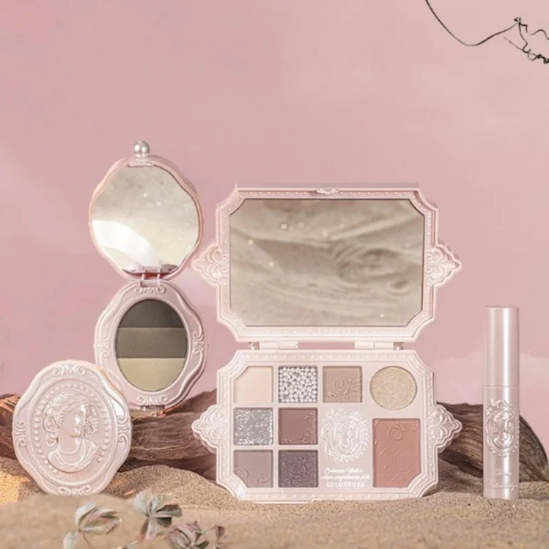 Make-up-Lidschatten-Palette, geprägtes dreifarbiges Augenbrauenpulver, 2-in-1-Lidschatten, geeignet für Anfänger beim Make-up