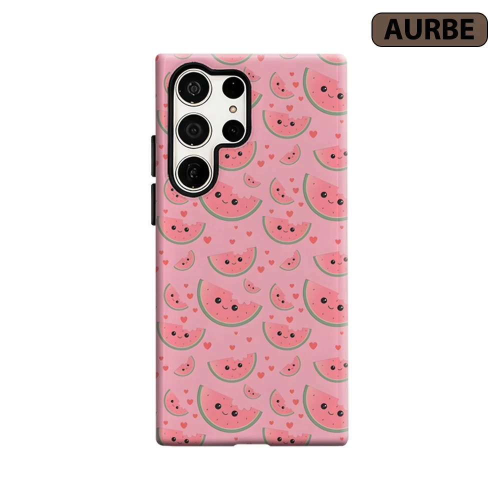 Watermelon Love Phone Case for Samsung Galaxy S26 S25 Ultra S24 S23 Ultra Plus Shockproof Double Layer Tough Back Cover