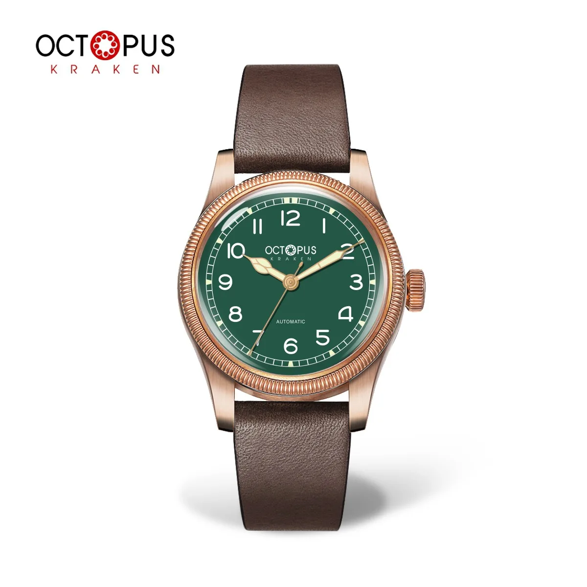 Octopus Kraken Watch Retro CuSn8 40mm PT5000 Automatic Mechanical Movement Sapphire Crystal Luminous 10Bar Men's Casual Watch image 3