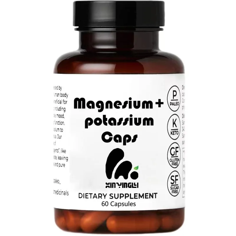 Magnesium Glycine and Potassium Citrate Supplements - Muscle, Bone, and Energy Health Support, 60 capsules