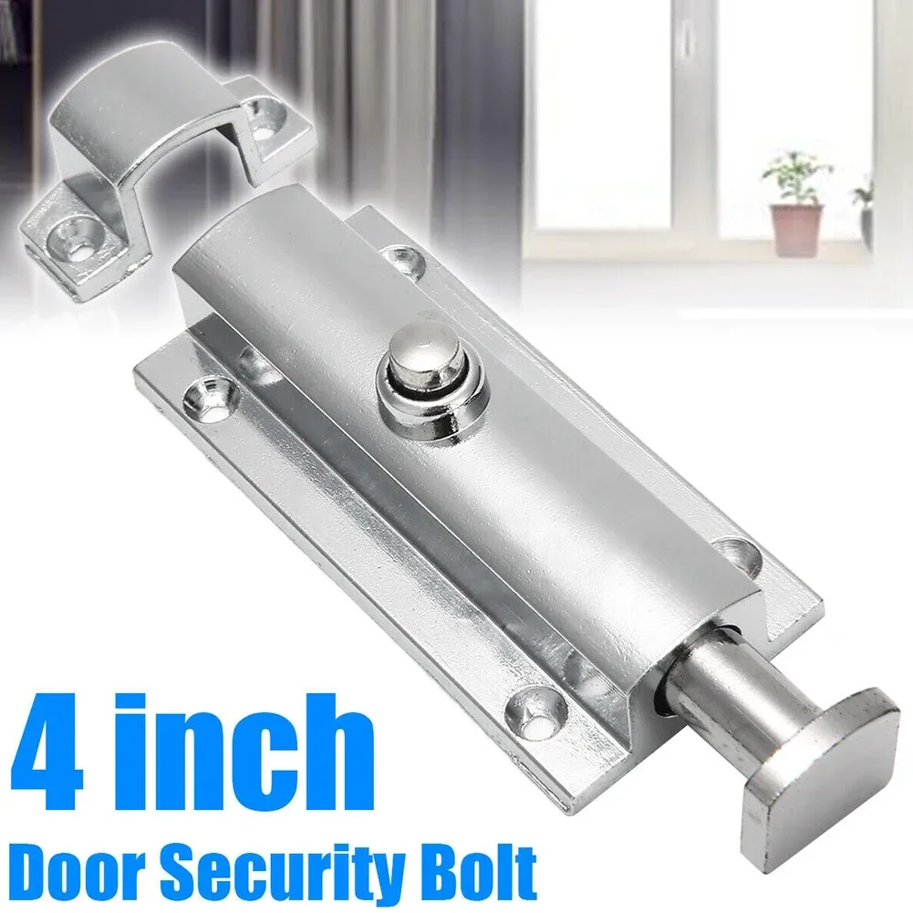 4 Inch Door Window Security Bolt Button Automatically Pop-up Spring Lock Latch Home Hardware Door Safety Lock Bolts Home