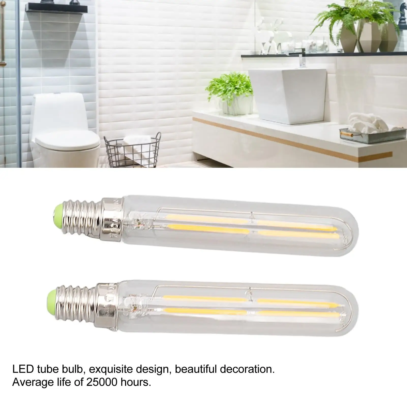 4W E14 Tubular Glass Bulb 2300K T20x120 - Versatile Flickering Lighting for office & Home Use