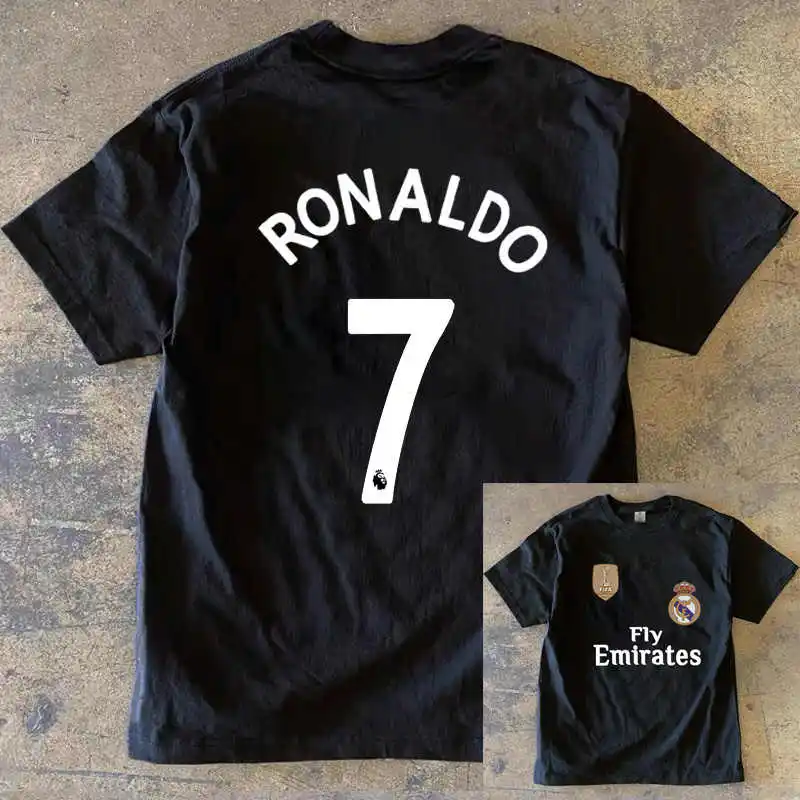 Hot Vintage Ball Printed Football Jersey Summer Casual Adult Oversized Crew Neck Short-sleeved Children's Shirt for Men Women