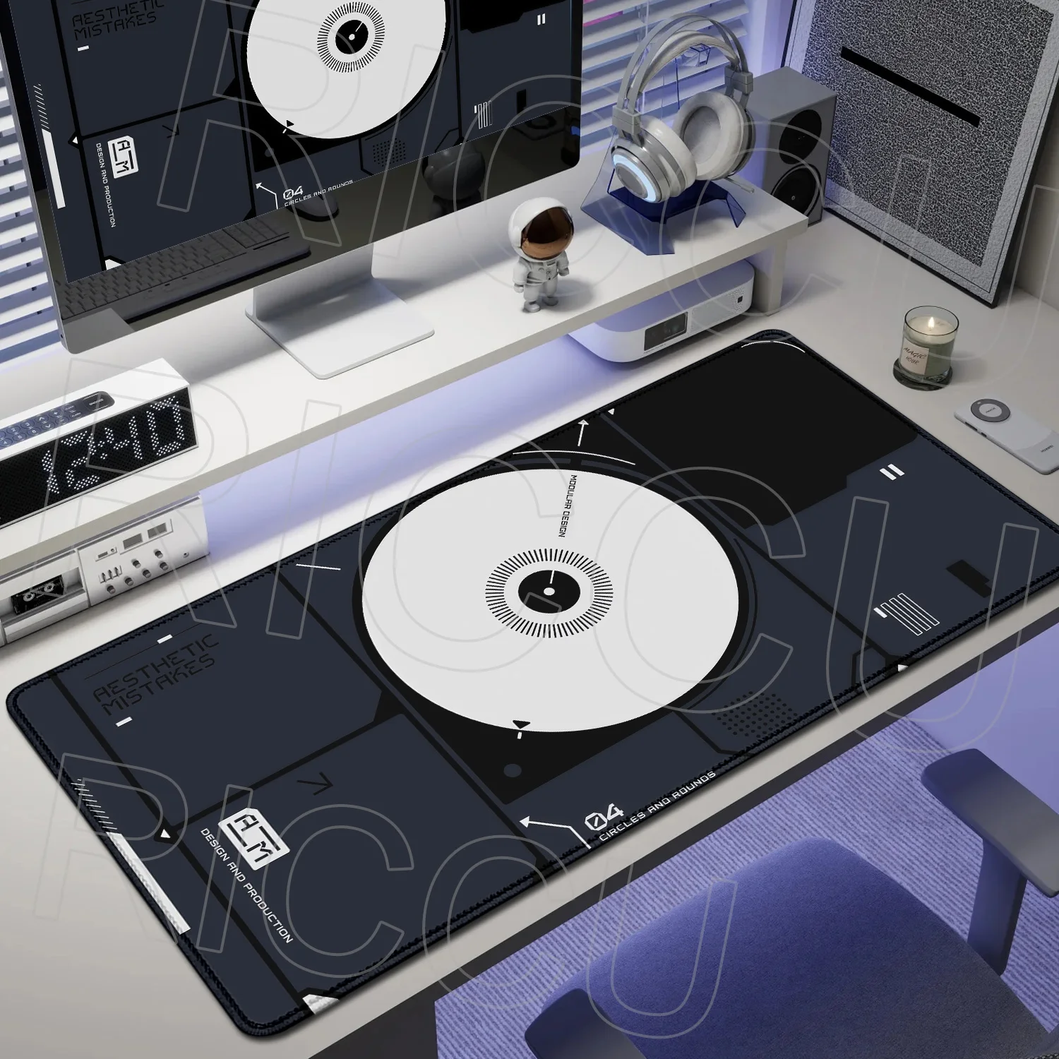 

Recorder Gaming record Maximum size 120x60cm Mouse Pad Non Slip Keyboard Retro Style XXL Laptop Desk Mat PC Accessories Carpet