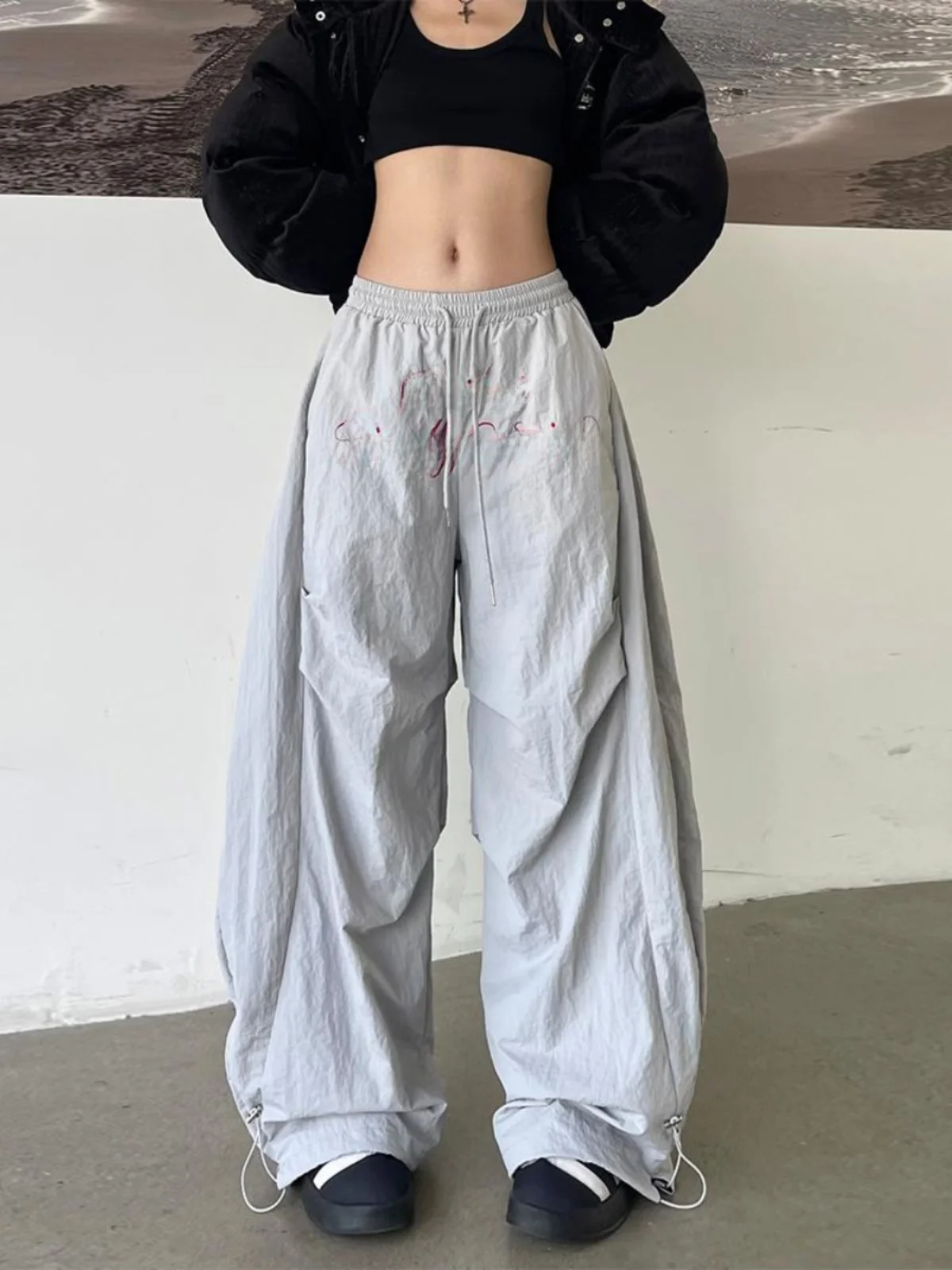 

Американские брюки-карго в стиле парашютиста с широкими штанинами, модный дизайн для весны и осени, для уличных танцев