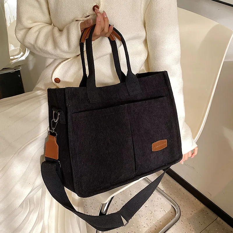 Corduroy luxury Handbags for Office Women Shoulder Crossbody Bag for Women Vintage Shopper Shopping Bags Ladies Totes 2023