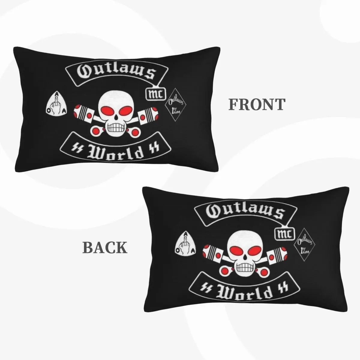 Outlaws Mc Support Rectangle Pillowcase Cushion Cover Decor Bedroom Bed Home Comfort Throw Pillow