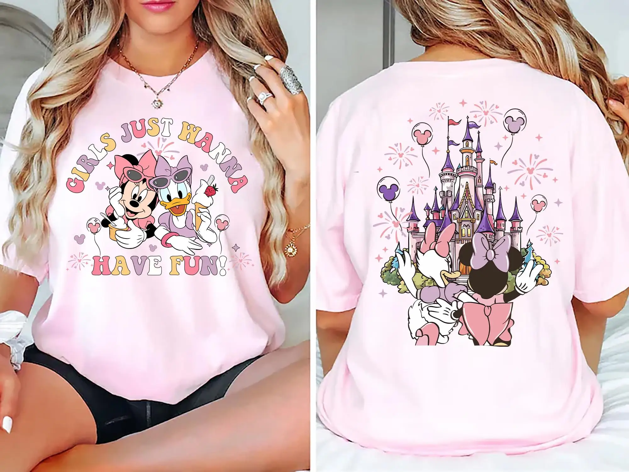 Disney Girls Just Want To Have Fun T-shirt, Disney Minnie Daisy Summer T-shirt, Disney Best Friends Resort T-shirt